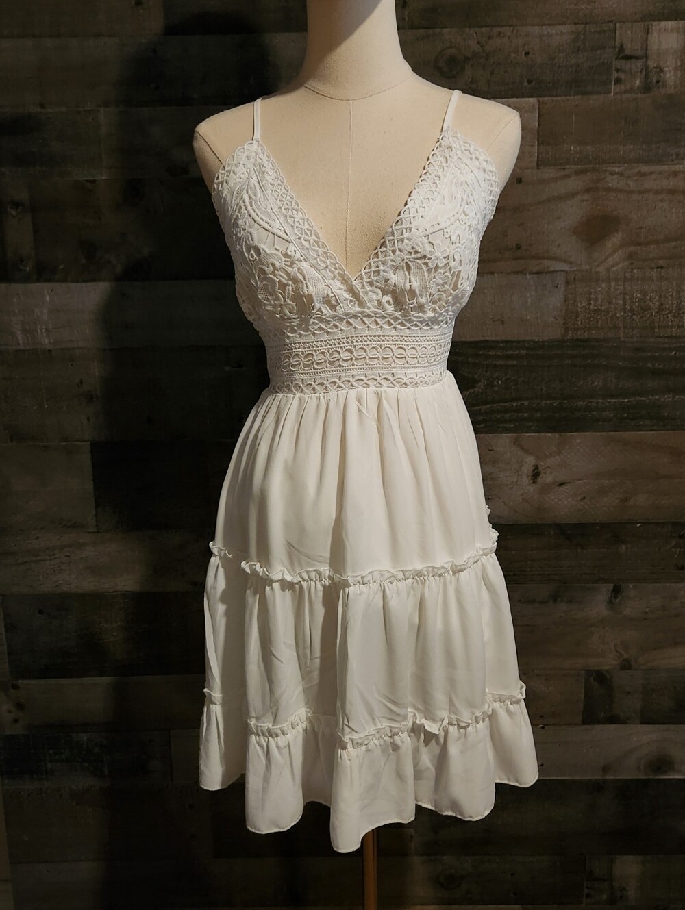 Cute White Summer Dress by Ecowish - Label Size M